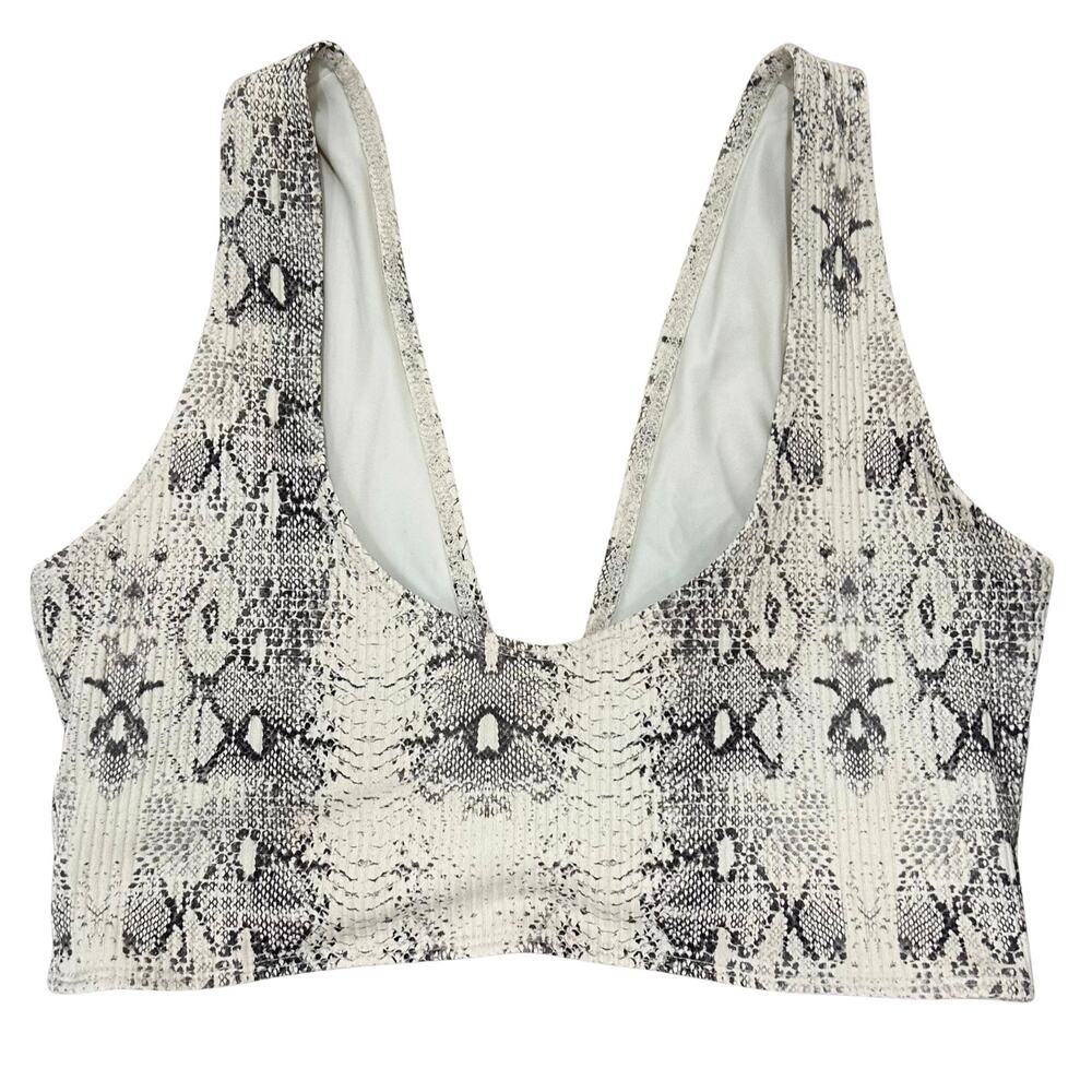 Montce Kim Variation Surf Top Snake Rib Print Sports Bra Bikini Swim Large - Picture 8 of 14